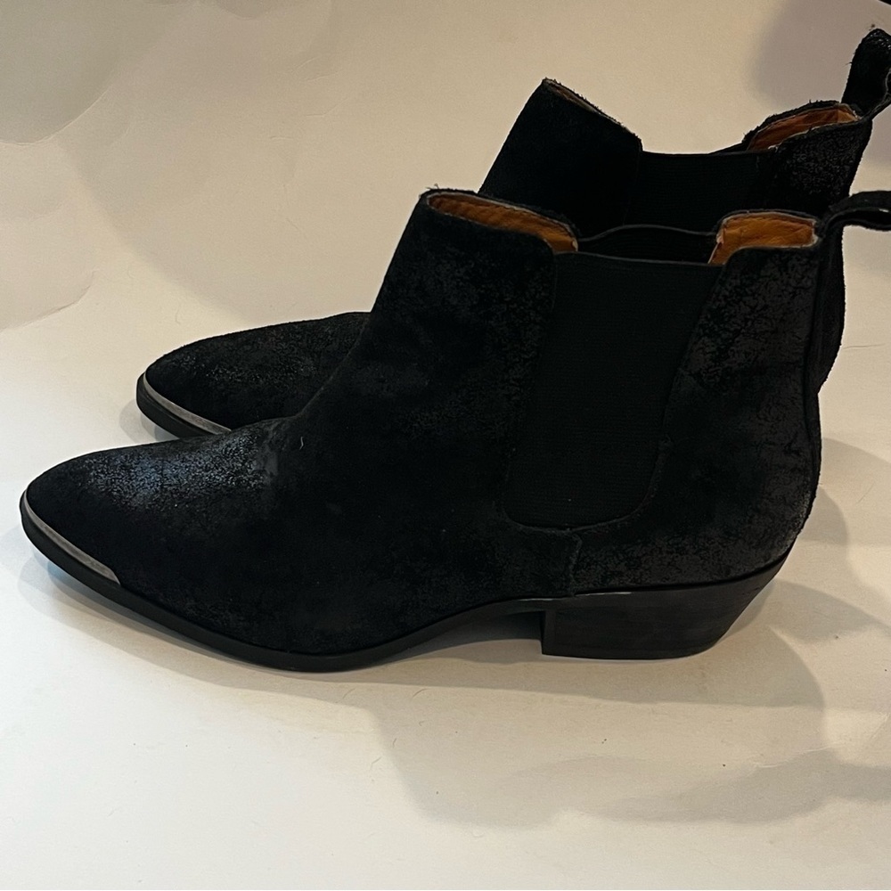 Ralph Lauren Denim & Supply Redford black booties with silver accent size 8